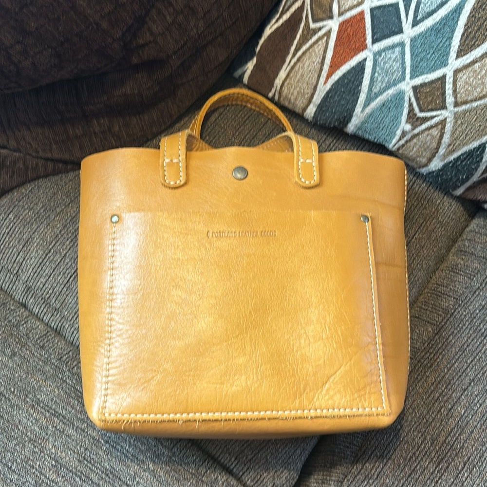 Portland Leather Goods Mini Crossbody Tote - Sunflower
